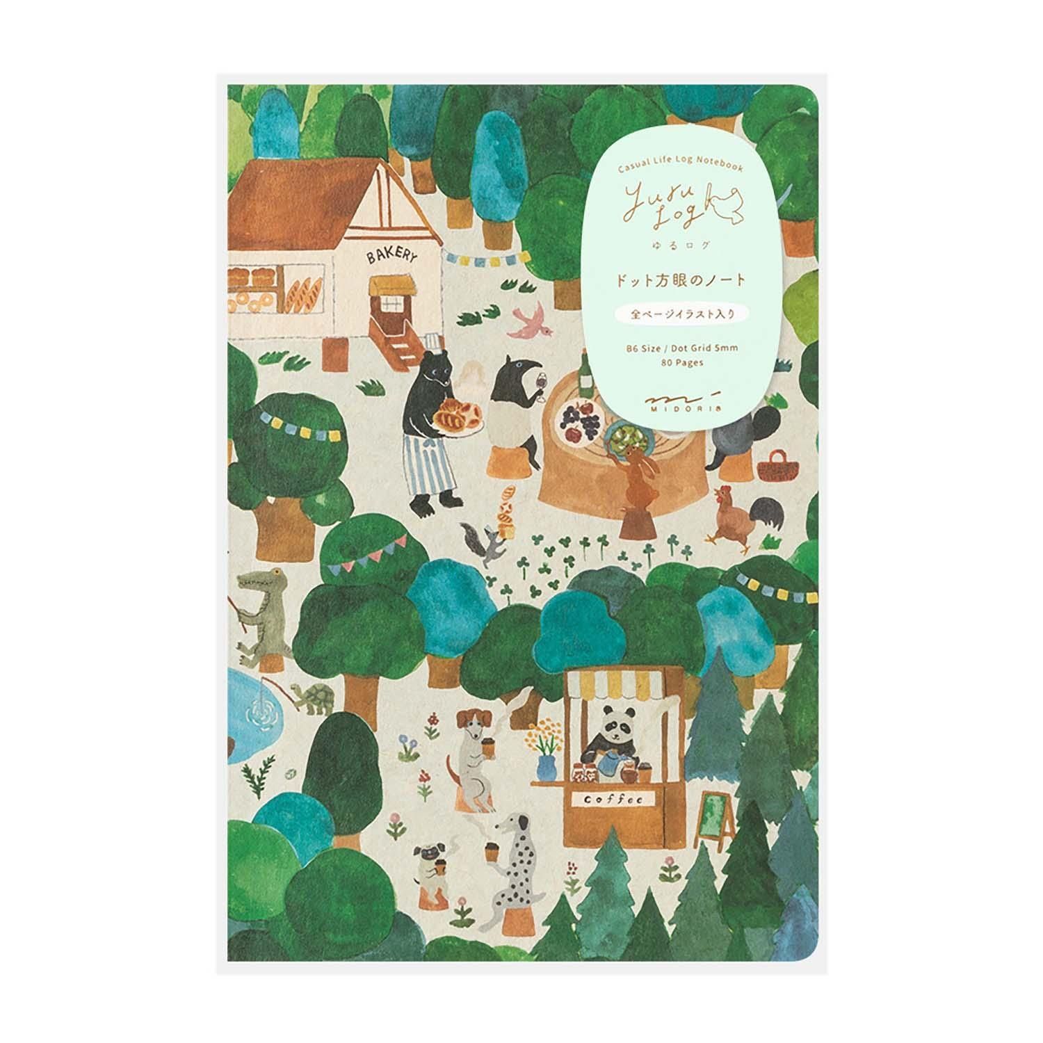 MIDORI | Cuaderno B6 Malla Puntos YURU LOG - Forest Animal