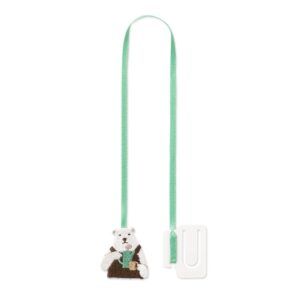 MIDORI | Marcapáginas Bordado Clip - Oso polar