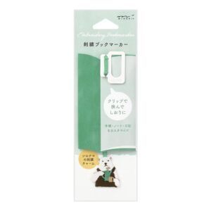MIDORI | Marcapáginas Bordado Clip - Oso polar