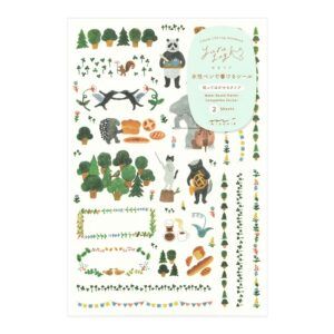 MIDORI | Pegatinas Reposicionables para Escribir YURU LOG - 2 hojas - Forest Animal