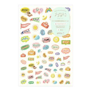 MIDORI | Pegatinas Washi Reposicionables YURU LOG - 1 hoja - Feeling