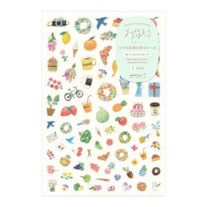 MIDORI | Pegatinas Washi Reposicionables YURU LOG - 1 hoja - Motif