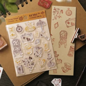 BGM | Set 17 Sellos para Metacrilato CLEAR STAMP - Retro Collection