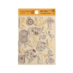 BGM | Set 17 Sellos para Metacrilato CLEAR STAMP - Retro Collection