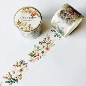 MIND WAVE | Masking Tape 30 mm x 5 m CLEAR - Lyric series Flower 1