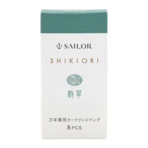 SAILOR | Caja 8 Cartuchos Tinta SHIKIORI - Verde Komakusa