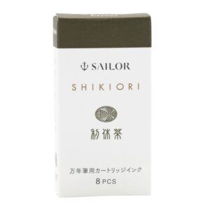 SAILOR | Caja 8 Cartuchos Tinta SHIKIORI - Verde Rikyucha