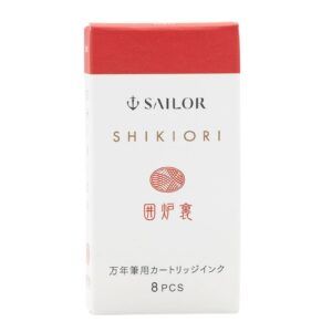 SAILOR | Caja 8 Cartuchos Tinta SHIKIORI - Rojo Irori