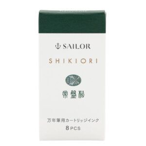 SAILOR | Caja 8 Cartuchos Tinta SHIKIORI - Verde Tokiwa Matsu