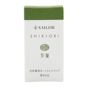 SAILOR | Caja 8 Cartuchos Tinta SHIKIORI - Verde Waka-uguisu