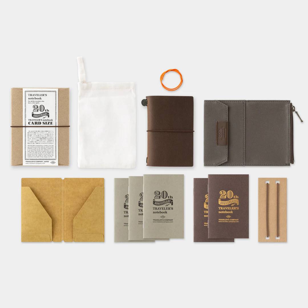 (PREVENTA) TRAVELER'S COMPANY | Notebook Card Size Set 20th Anniversary Limited Edition - Brown