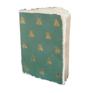 EPIGRAM | Cuaderno A5 Liso Artesanal Algodón - Golden Bee Green