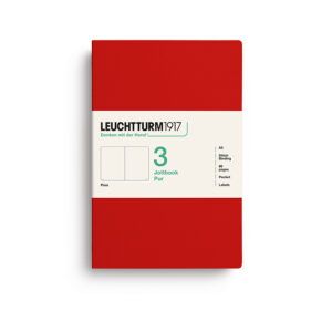 LEUCHTTURM1917 | Pack 3 Libretas A5 Lisas JOTTBOOK PUR - Cherry