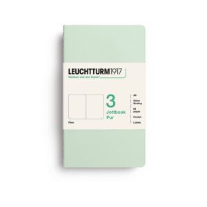 LEUCHTTURM1917 | Pack 3 Libretas A6 Lisas JOTTBOOK PUR - Mint Green