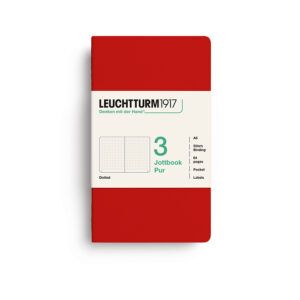 LEUCHTTURM1917 | Pack 3 Libretas A6 Malla Puntos JOTTBOOK PUR - Cherry