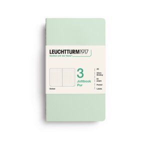 LEUCHTTURM1917 | Pack 3 Libretas A6 Malla Puntos JOTTBOOK PUR - Mint Green