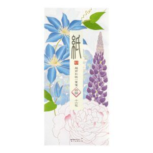 MIDORI | Bloc 16 Hojas Ilustradas Alargadas WASHI ECHIZEN - Summer Flowers