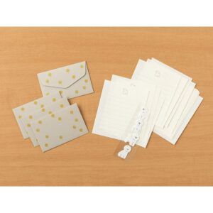 MIDORI | Mini Set 12 Cartas y 4 Sobres con Pegatinas - Bichon Frise