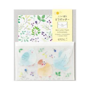 MIDORI | Mini Set 6 Cartas y 3 Sobres con Pegatinas FOR YOU - Bird