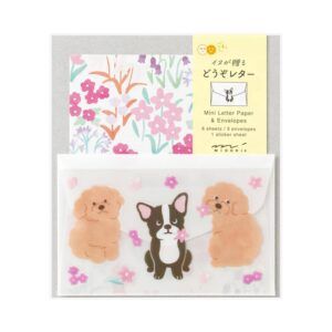 MIDORI | Mini Set 6 Cartas y 3 Sobres con Pegatinas FOR YOU - Dog