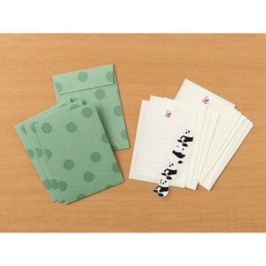 MIDORI | Set 12 Cartas y 4 Sobres con Pegatinas - Panda