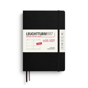 LEUCHTTURM1917 | Agenda 18 meses 2027 Semanal Horizontal A5 - Black