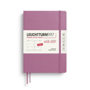 LEUCHTTURM1917 | Agenda 18 meses 2027 Semanal Horizontal A5 - Dusty Rose