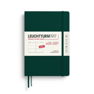 LEUCHTTURM1917 | Agenda 18 meses 2027 Semanal Horizontal A5 - Forest Green
