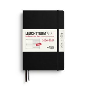 LEUCHTTURM1917 | Agenda 18 meses 2027 Semanal + Notas A5 - Black