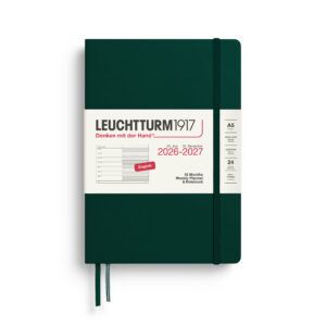 LEUCHTTURM1917 | Agenda 18 meses 2027 Semanal Horizontal + Notas A5 - Forest Green
