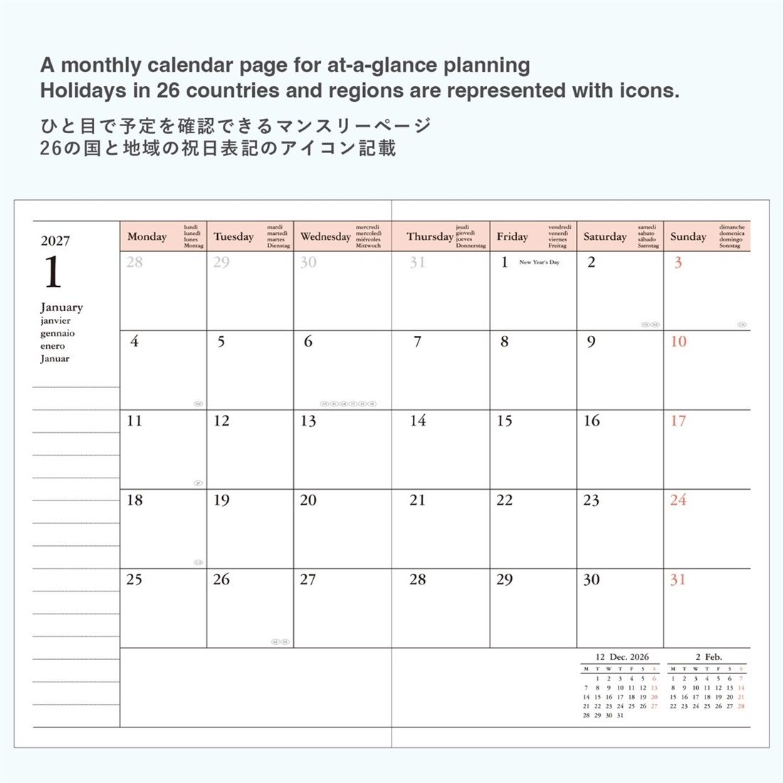 MARK'S | Recambio Agenda 16 meses 2027 Semanal A6 - Imagen 3