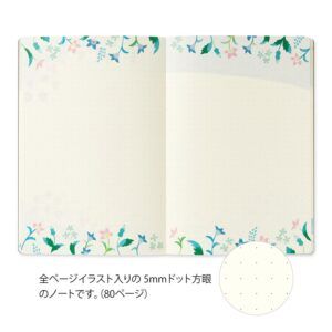 MIDORI | Cuaderno B6 Malla Puntos YURU LOG - Floral