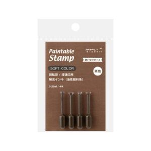 MIDORI | Pack 4 Recambios de Tinta para Sellos Rotativos y Preentintados - Marrón