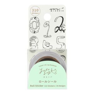 MIDORI | Rollo Pegatinas (310) YURU LOG ROLL STICKER - Numbers