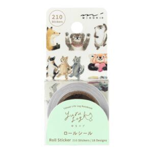 MIDORI | Rollo Pegatinas (210) YURU LOG ROLL STICKER - Animal Emotions