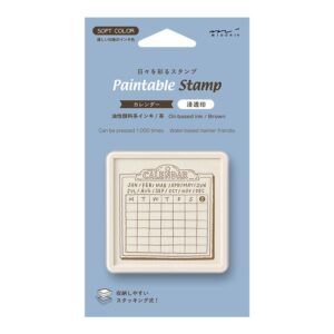MIDORI | Sello automático coloreable SOFT COLOR - Calendar Monday Start Brown