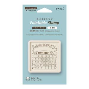 MIDORI | Sello automático coloreable SOFT COLOR - Habit Tracker Cat Brown