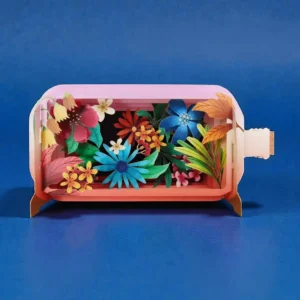 ALLJOY DESIGN | Tarjeta de Felicitación 3D - Message in A Bottle - Botanic