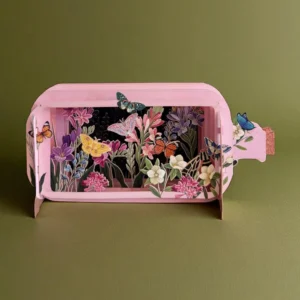 ALLJOY DESIGN | Tarjeta de Felicitación 3D - Message in A Bottle - Butterfly pink