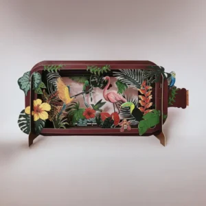 ALLJOY DESIGN | Tarjeta de Felicitación 3D - Message in A Bottle - Flamingo