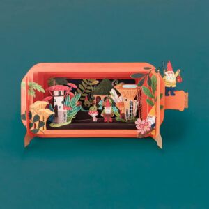 ALLJOY DESIGN | Tarjeta de Felicitación 3D - Message in A Bottle - Mushrooms and Gnomes