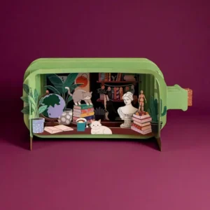 ALLJOY DESIGN | Tarjeta de Felicitación 3D - Message in A Bottle - Naughty cats