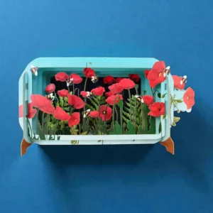 ALLJOY DESIGN | Tarjeta de Felicitación 3D - Message in A Bottle - Poppy Flower