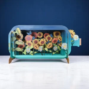 ALLJOY DESIGN | Tarjeta de Felicitación 3D - Message in A Bottle - Sunflowers