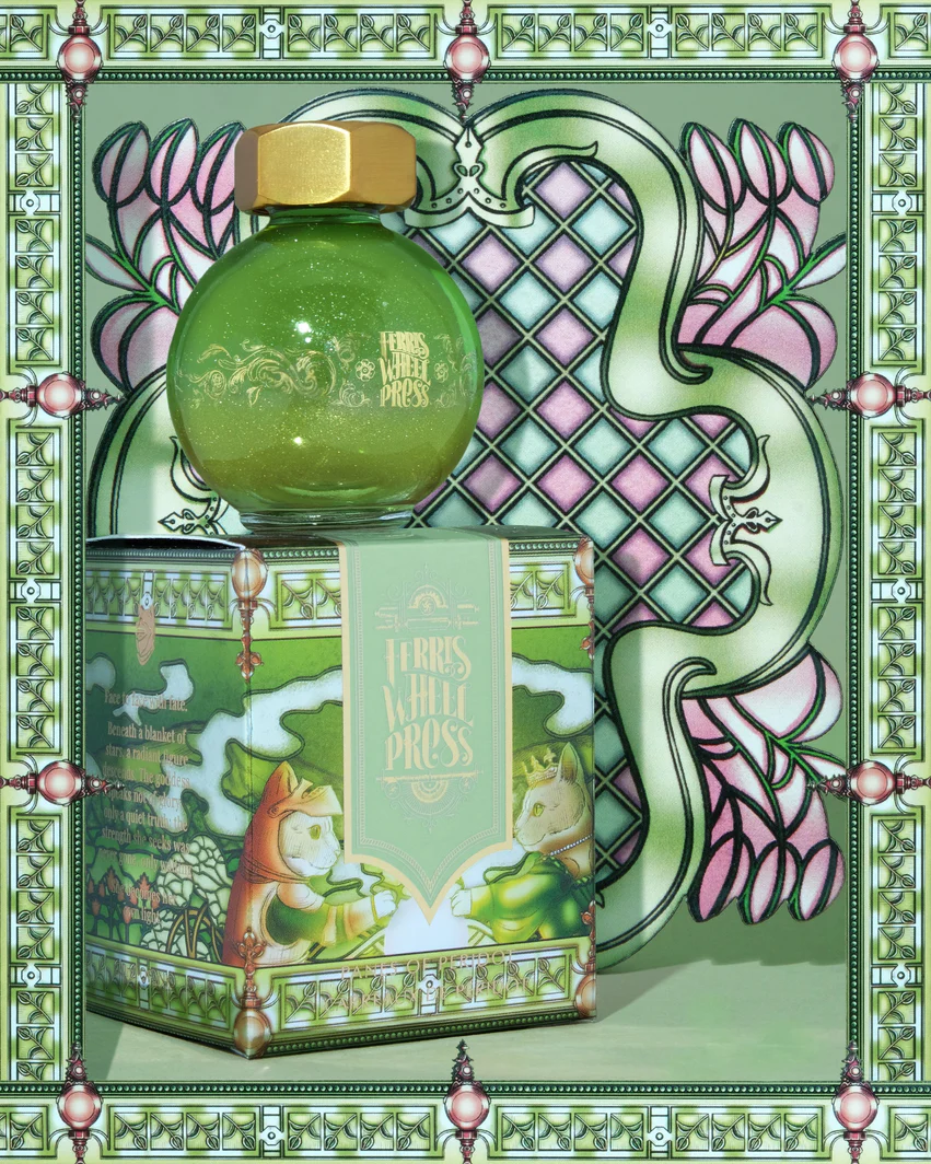 FERRIS WHEEL PRESS | Tintero Vidrio 20 ml - FERRITALES SHIMMER Book of Knights Series - Panes of Peridot - Imagen 4