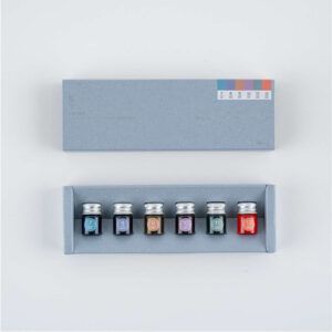 HOBONICHI | Set 6 Mini Tinteros - Kakimori x TSUKI no IRO: Mini Ink Bottle Set (Jul-Dic)