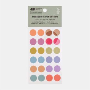 HOBONICHI | Pegatinas Transparentes de Puntos - TSUKI no IRO: Dot (15mm)