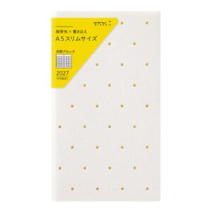 [PREVENTA] MIDORI | Agenda 2027 Mensual PROFESSIONAL PRD A5 Slim - White Flower