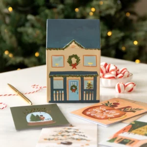 1CANOE2 | Set 20 Tarjetas Ilustradas y 20 Sobres en Caja - Christmas Cottage