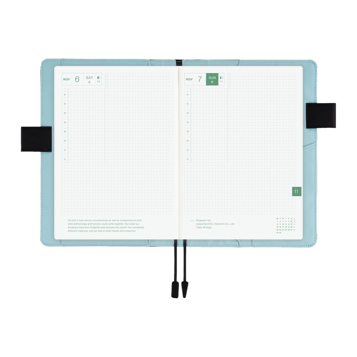 HOBONICHI | Funda COVER Original A6 - Colors (Black x Clear Blue) - Imagen 8